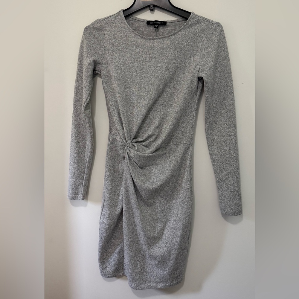 Dynamite Gray Long-Sleeve Dress